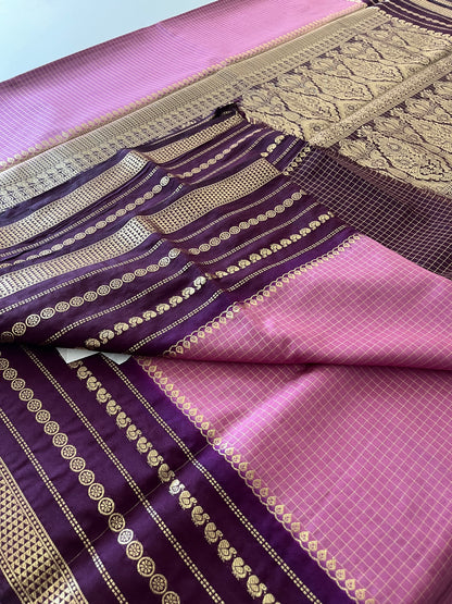 Crape Banarasi Checks Contrast