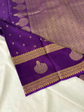Purple Crepe Silk Saree with Bentex Jhumki Border and Small Butta JU26