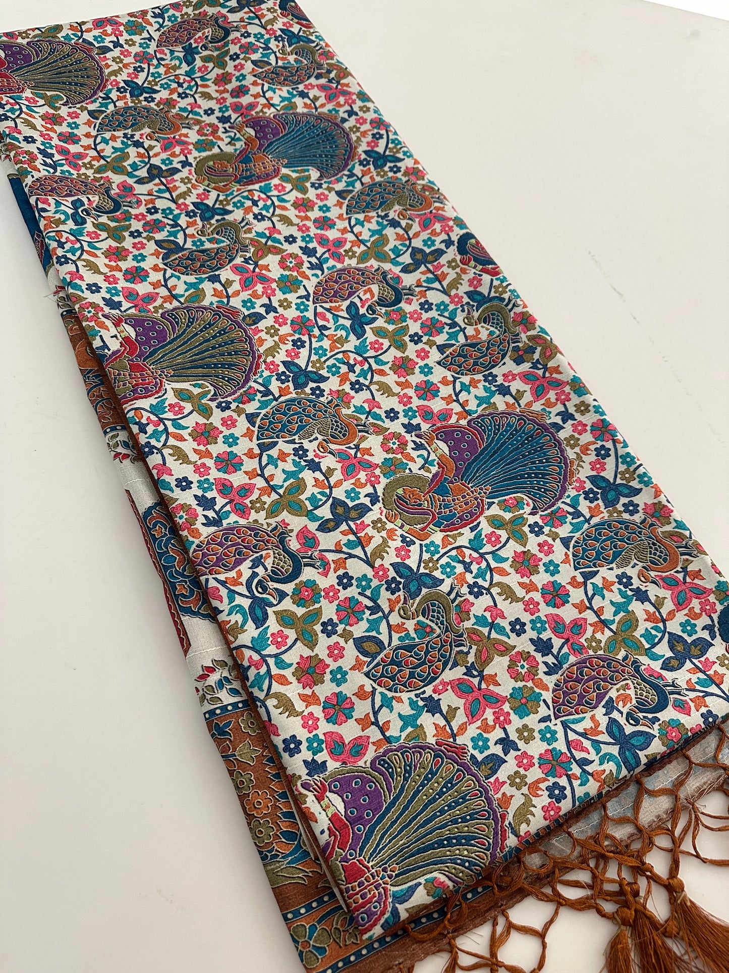 Kalamkari Tussar Printed-M26