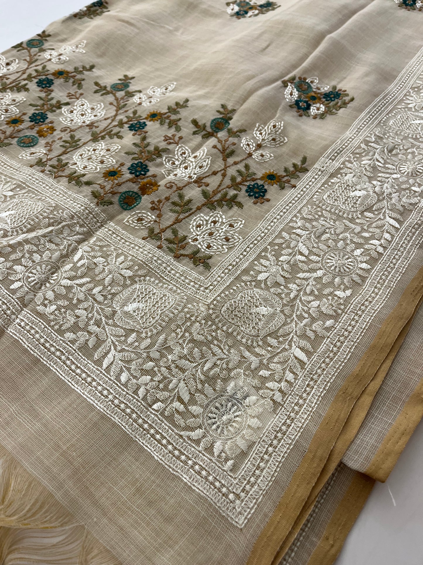 Linen cotton Fancy saree
