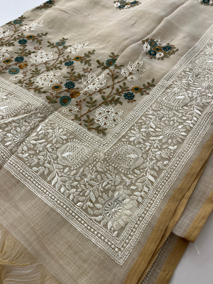 Linen cotton Fancy saree