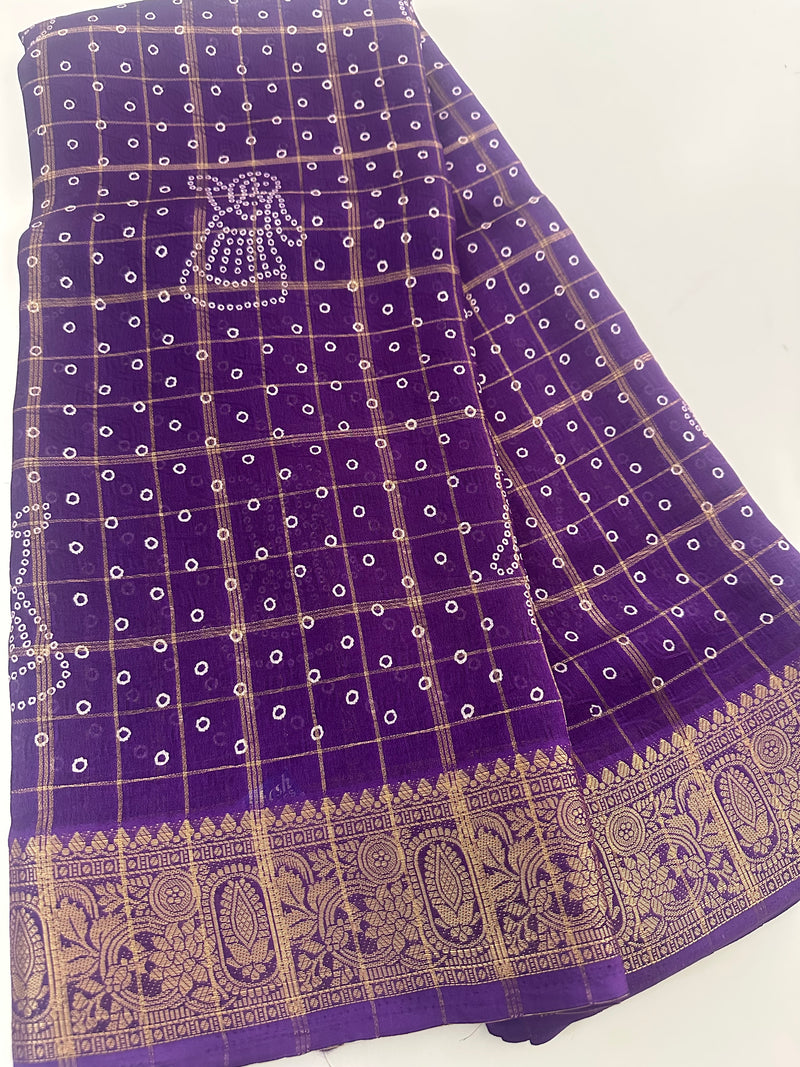 Crape Chiffon Fancy Saree-J1