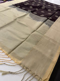 🌹4 shades of semi kanchi soft silk sarees in beautiful combinations in contrast blouse🌹