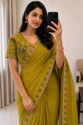 Rangoli silk Saree with Multi Emrodiry sequins Work With Embroidery Beautiful blouse