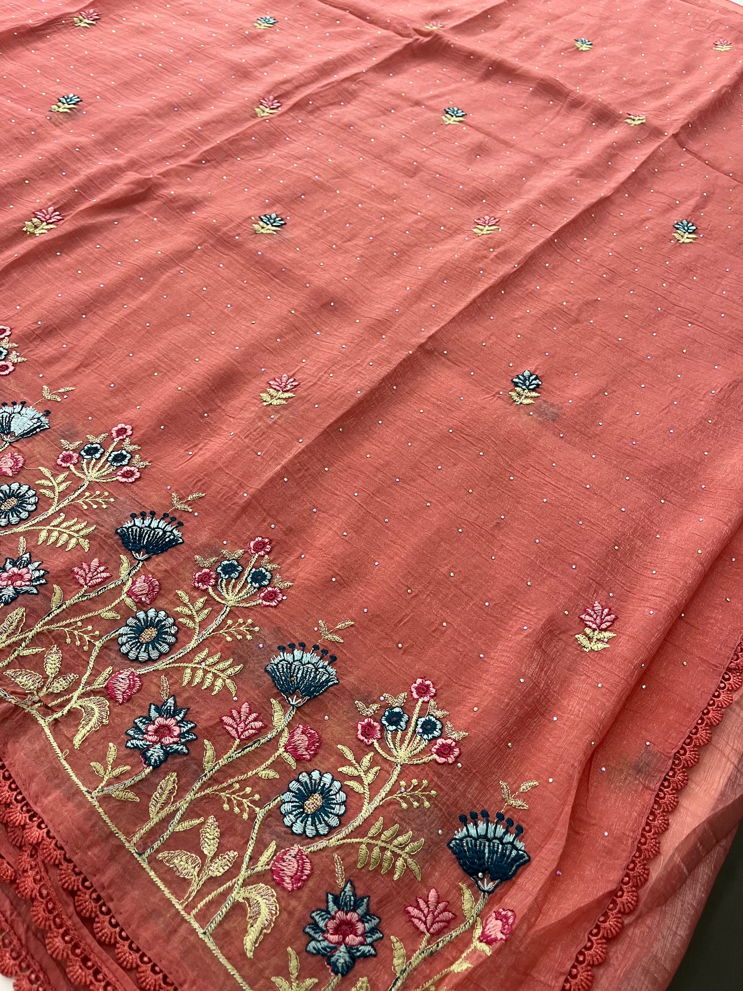 Soft organza embroidery