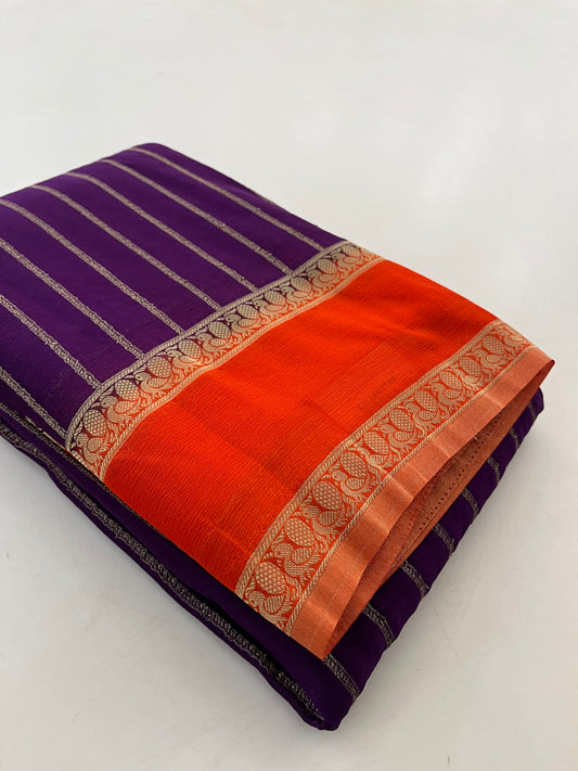 Designer crape Chinnon saree