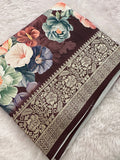 Kalamkari Printed Crape-JU14