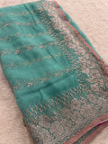 Work Organza Saree-JU12