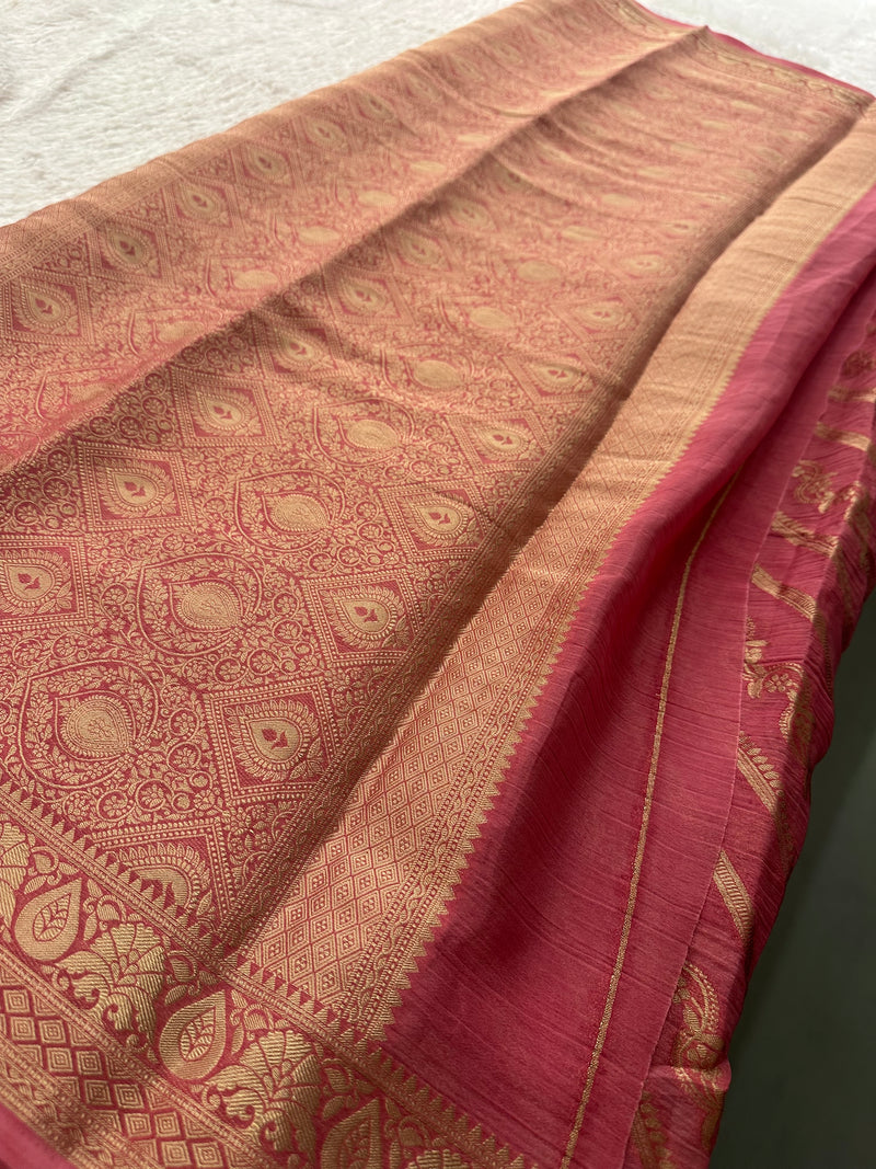 Designer Dupion Silk Saree – Baby Pink AU26