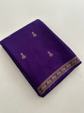 Semi Mysore Silk Small Border Jhumki Buttas - Purple - AU27