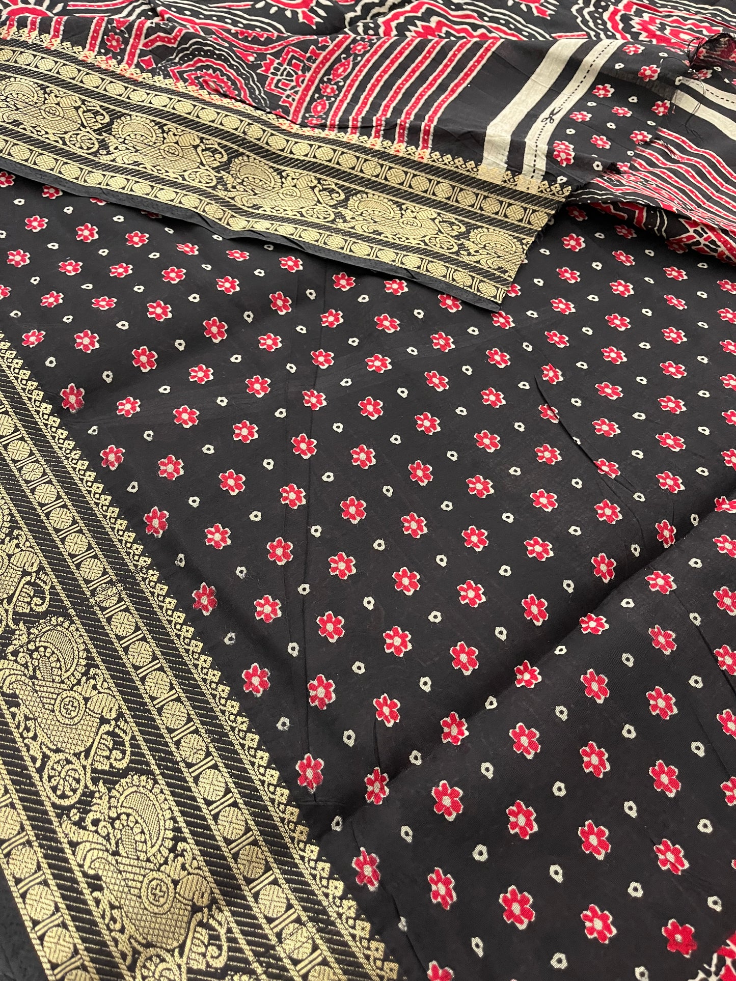 Bagru print fancy saree