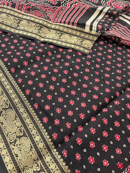 Bagru print fancy saree