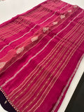 Cut Dana Work Border Chinnon Saree -AU6