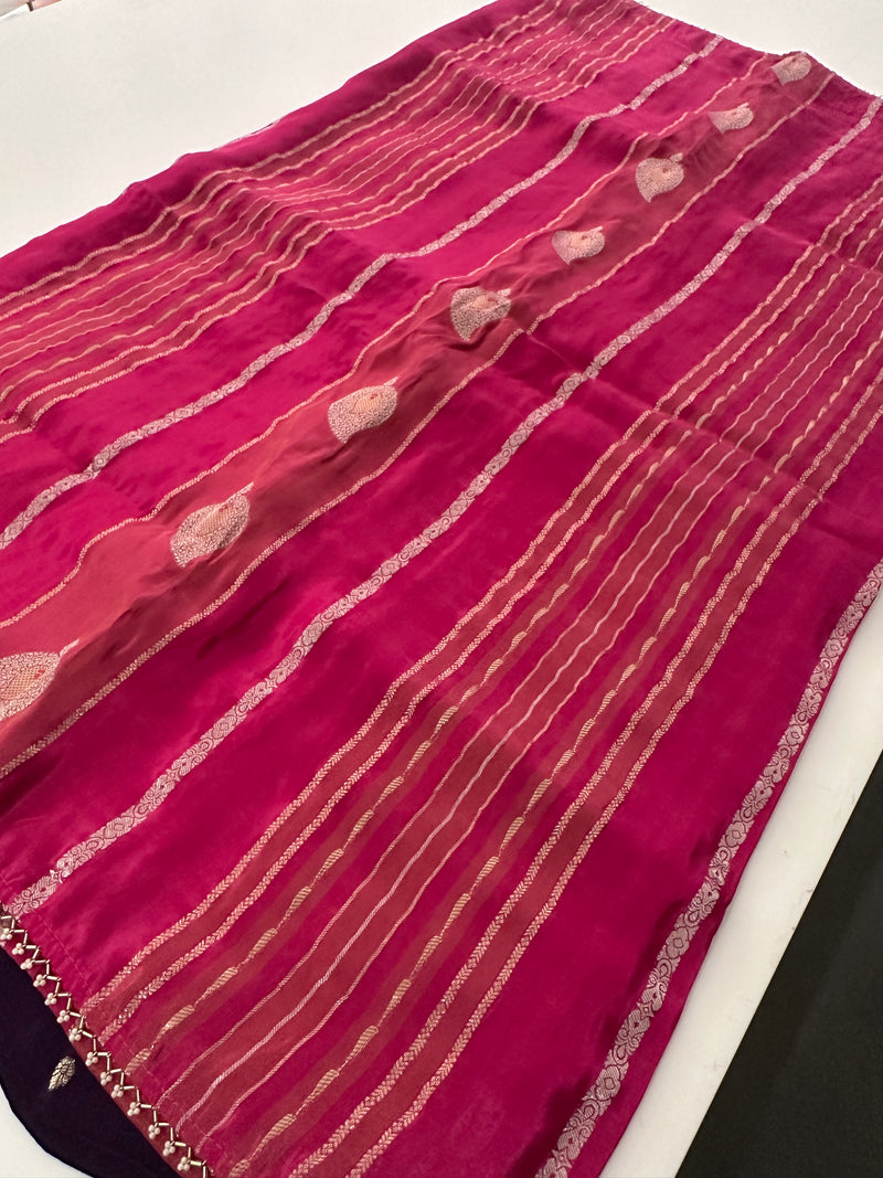 Cut Dana Work Border Chinnon Saree -AU6
