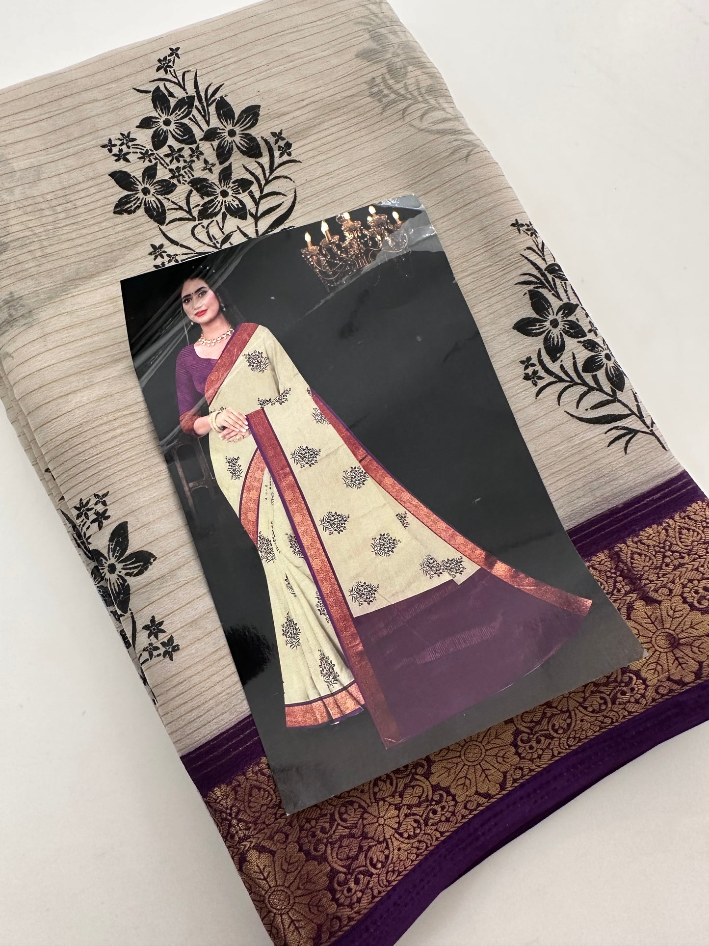 Fancy Cotton Chiffon Saree-J1