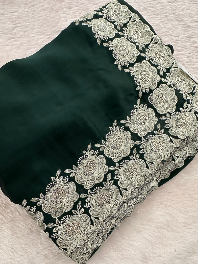 Soft Organza Silver Work-M12