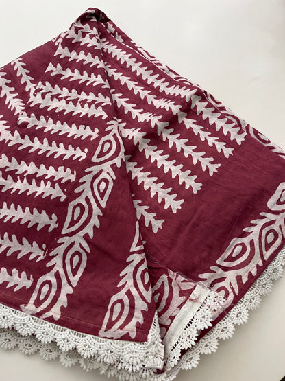 Fancy Soft Cotton Saree With Extra White chikankari Blouse