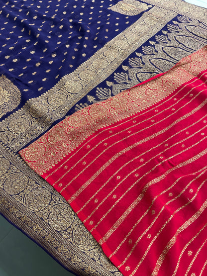 PURE VISCOSE CHIFFON SAREE-M20