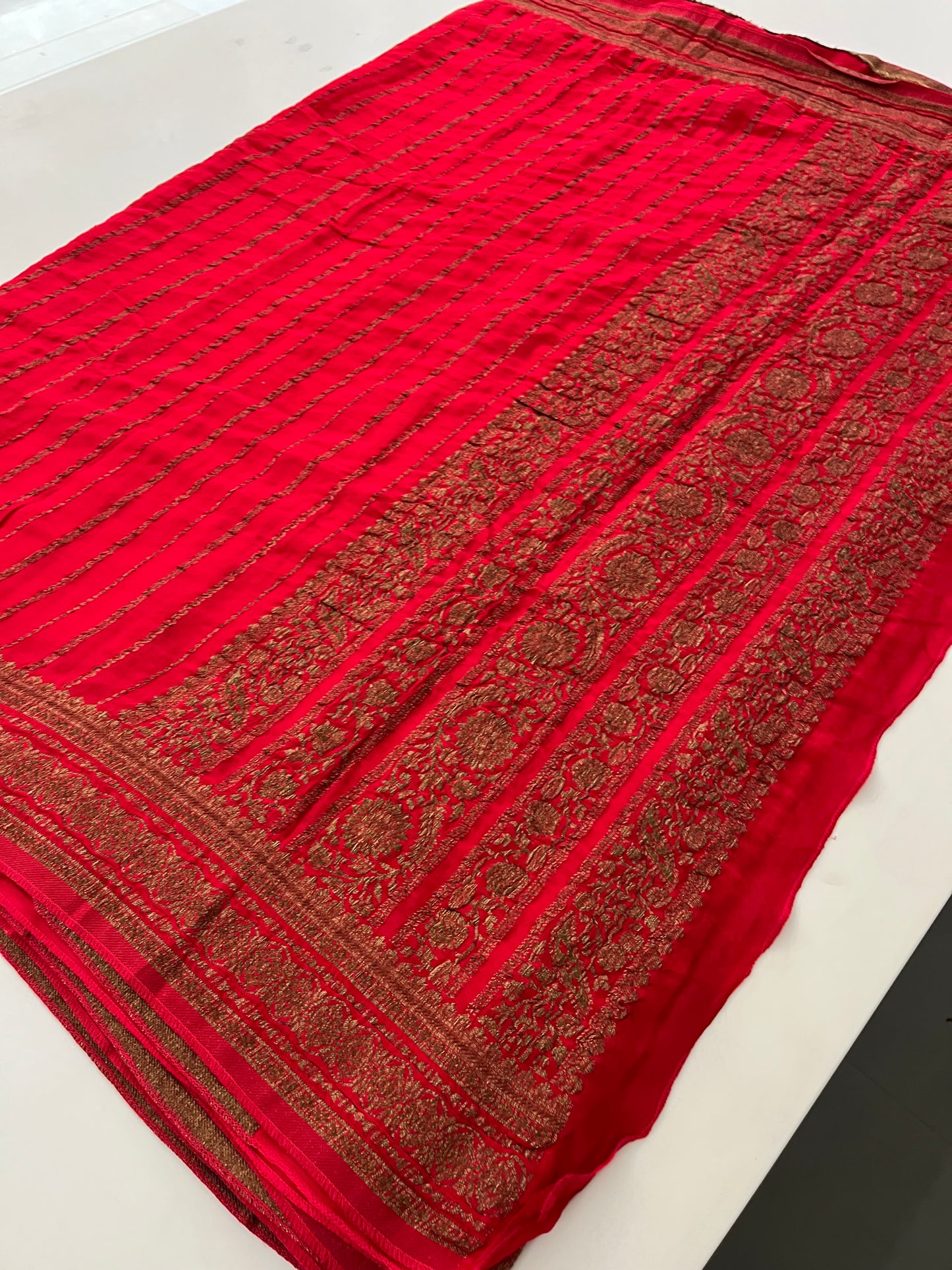 Satin  Crepe Designer  Saree