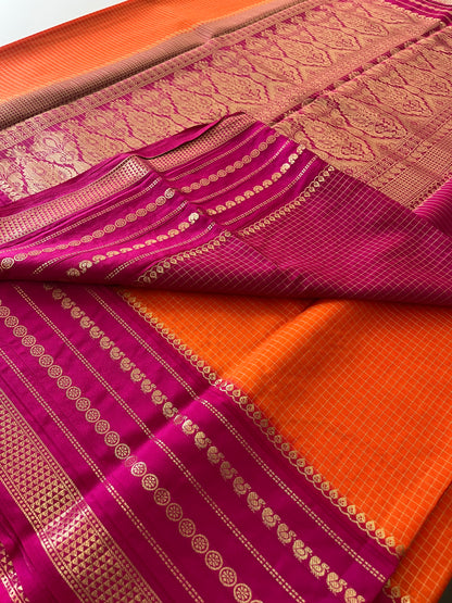 Crape Banarasi Checks Contrast