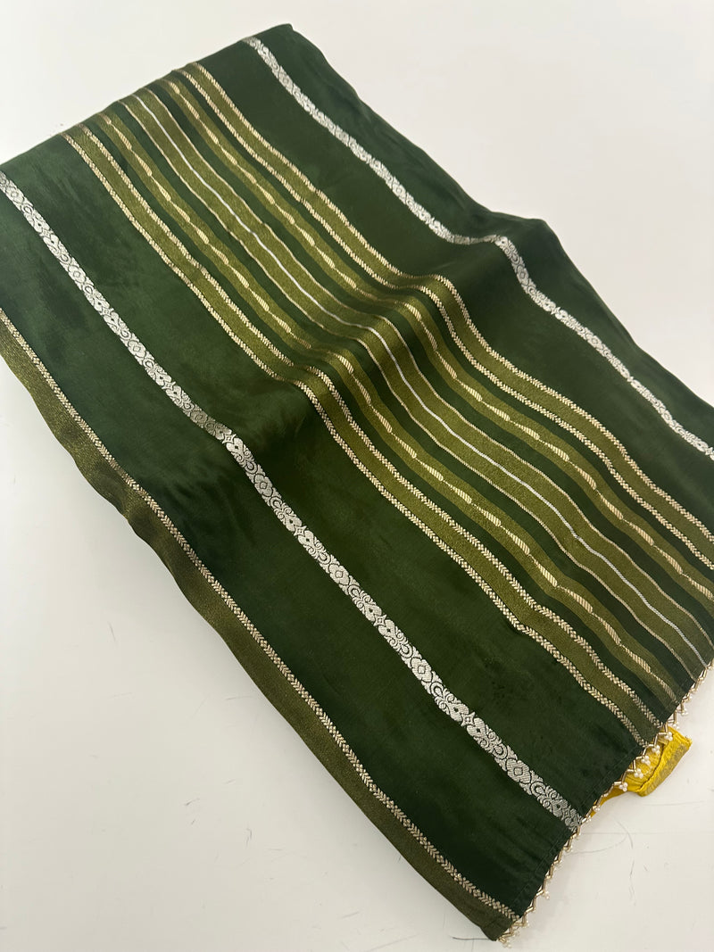 Cut Dana Work Border Chinnon Saree -AU6