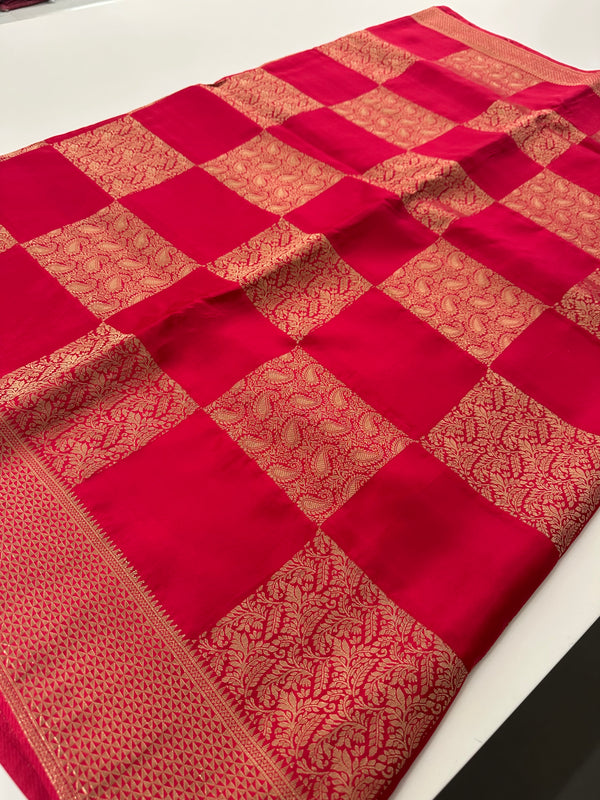 Viscose Chinnon Soft Silk & Self Matching Blouse Piece🌹 - AU10
