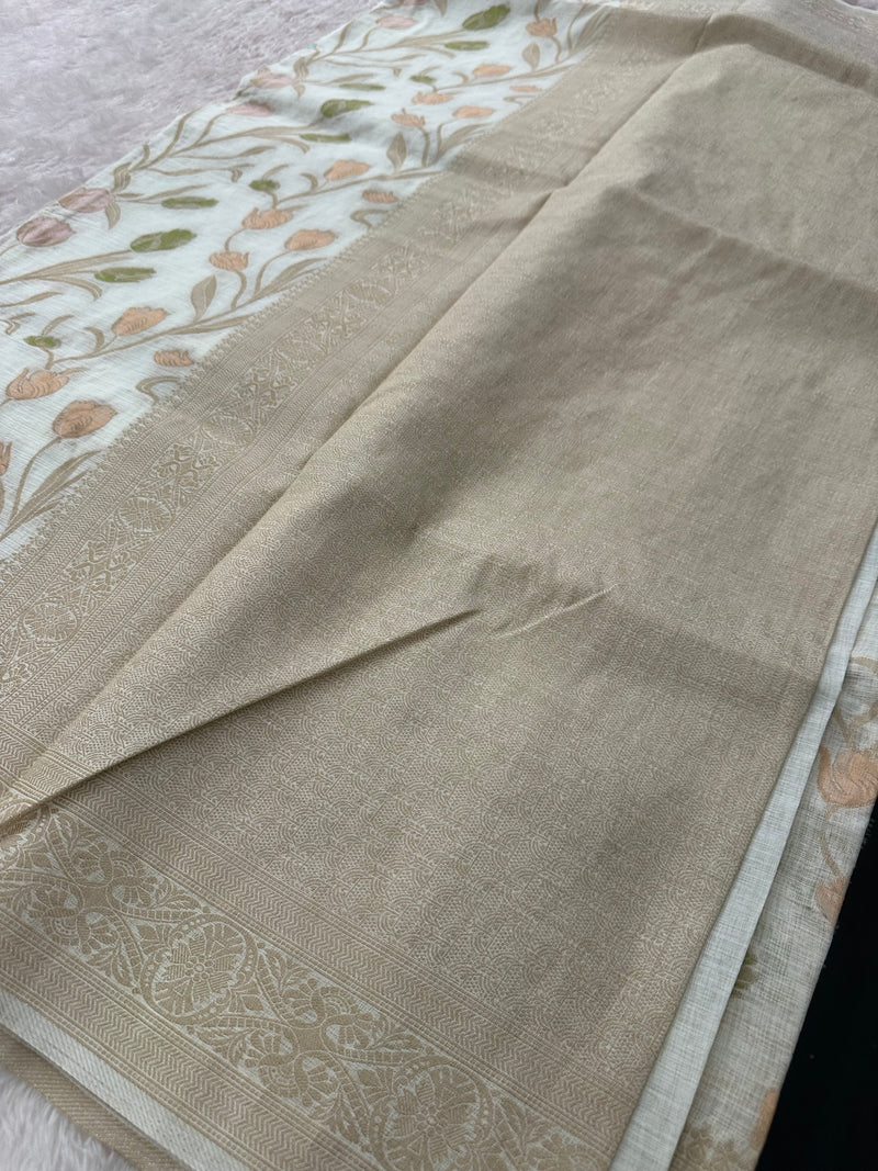 Tulips Linen Premium Saree-M13