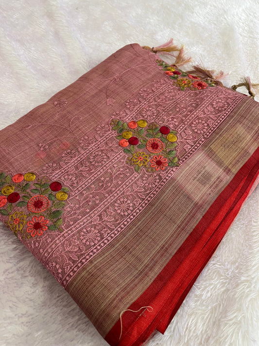 Designer linen Fancy Embroidery Buttas