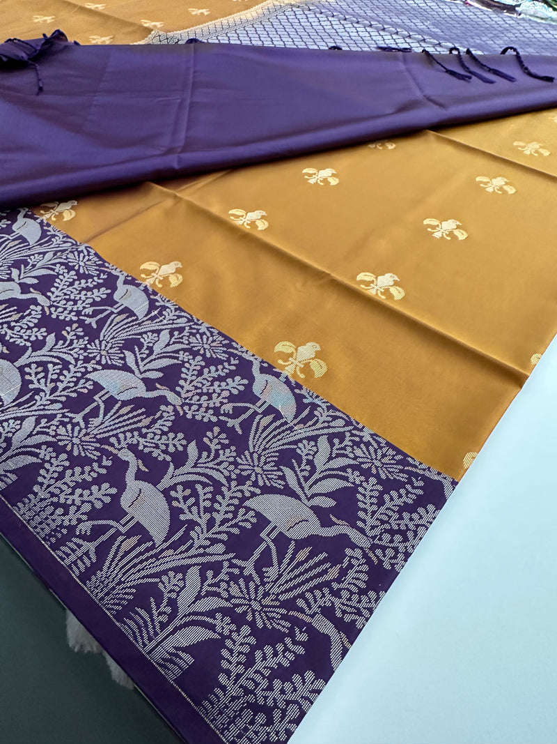 New Semi Soft silk Sarees From Kanchi in beatiful Borders-JU20