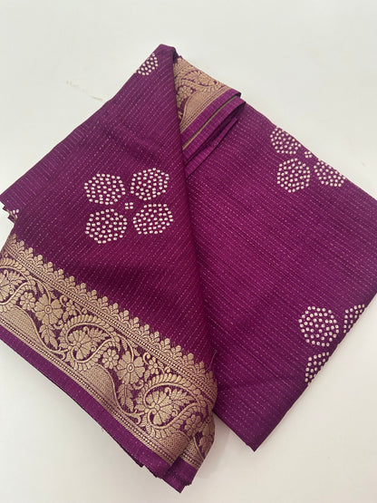 Tussar Chiffons Lines-J13