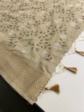 🌹Tussar Silk Sarees in Full Embroidery Work With Self Pattern Blouse 🌹
JU23