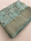🌹Tussar Silk Sarees in Full Embroidery Work With Self Pattern Blouse 🌹
JU23
