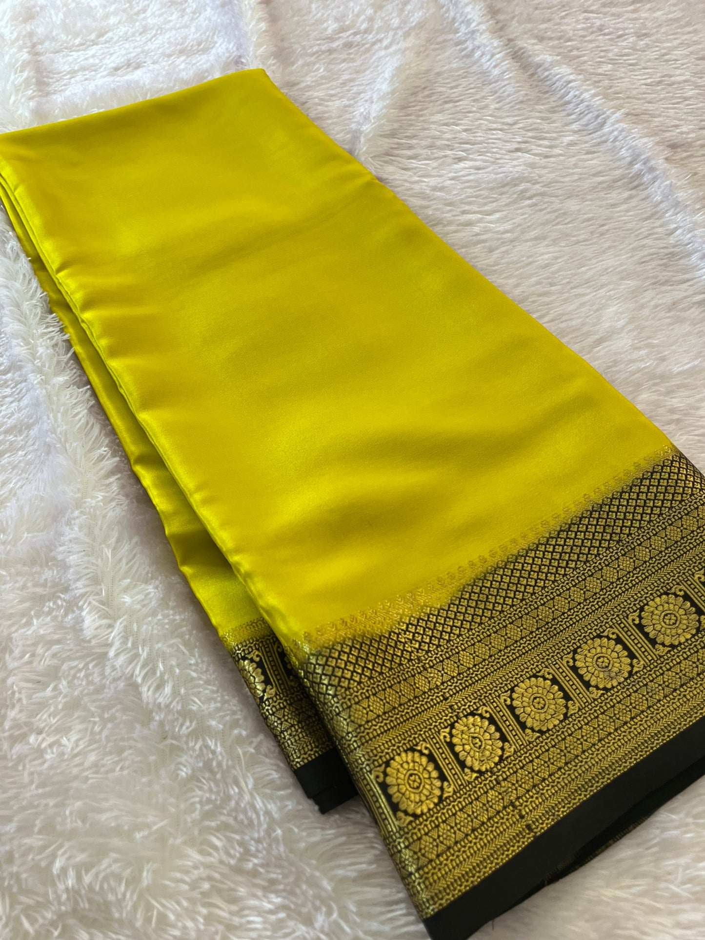 100 GSM Pure Mysore Crape silk saree