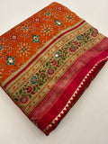 Crush Patola Bandhini Saree – Orange X Pink AU24