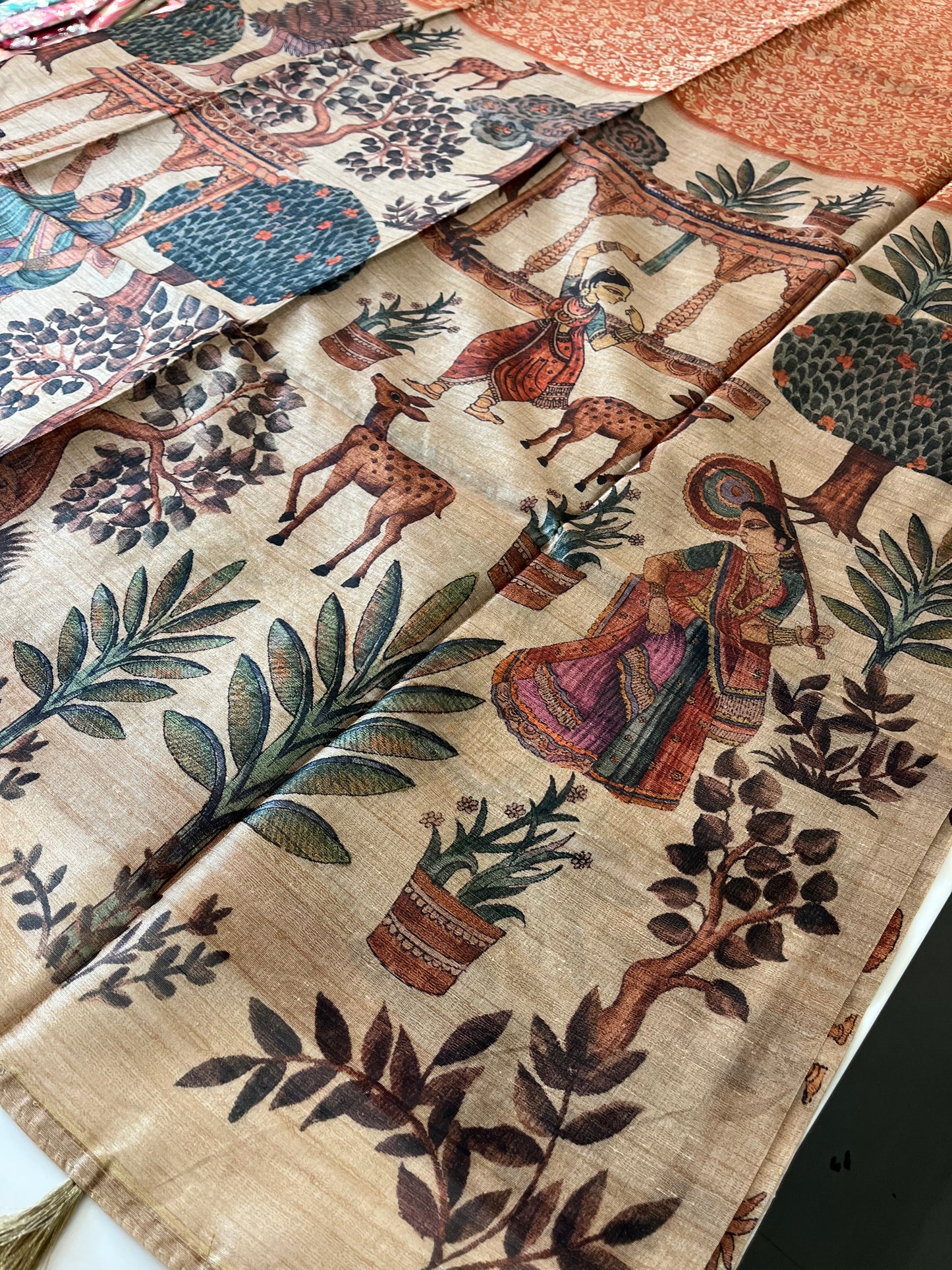 Premium Tussar Crape brocade