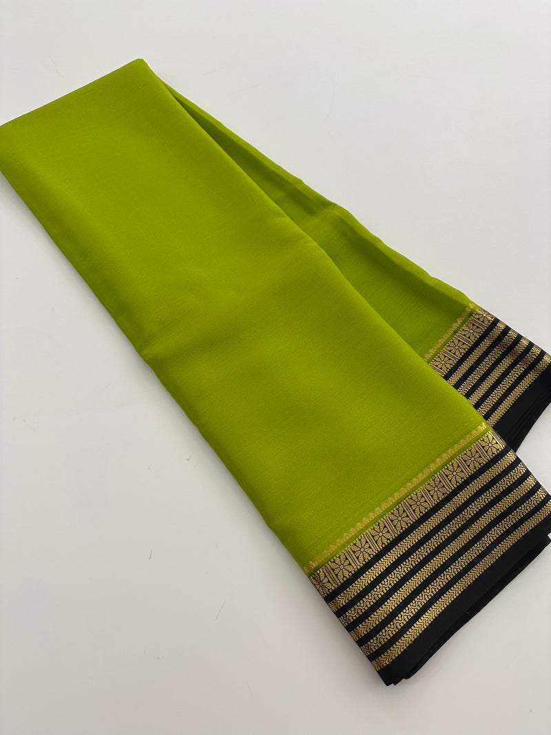 80GSM Pure Mysore Crape Silk Sarees-AU4