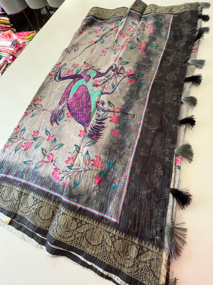 Printed Tussar fancy