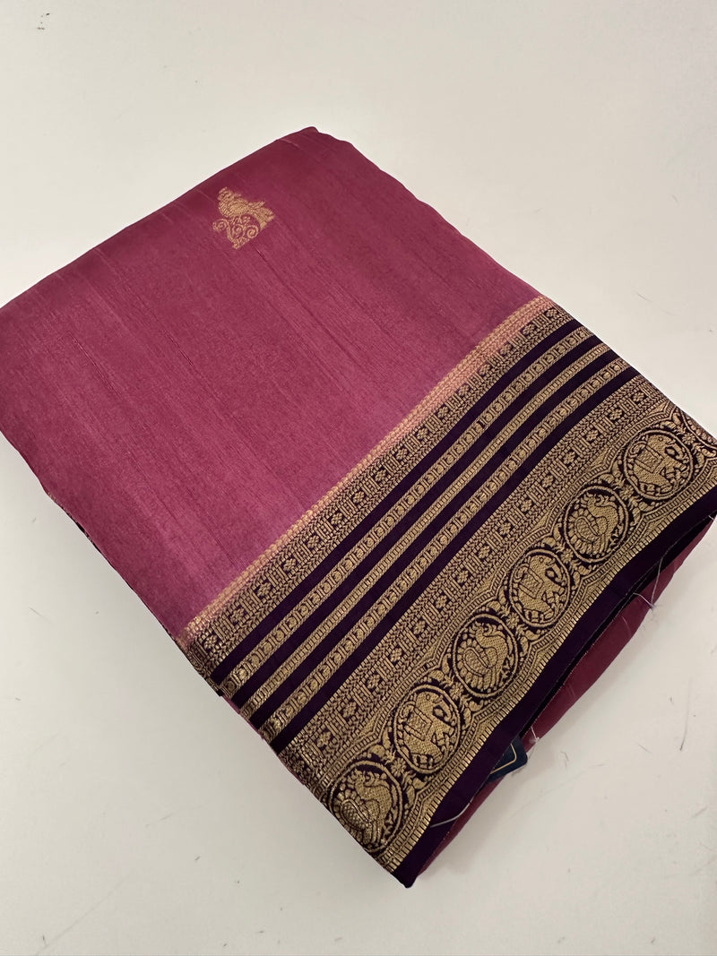 Cut Dana Work Border Chinnon Saree -AU6