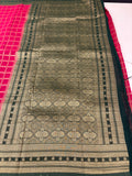 CHERRY RED GEORGETTE SAREE-J17