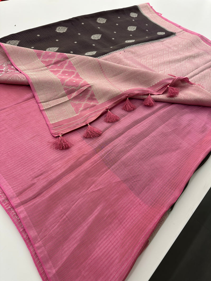 Crape Viscose Fancy Sarees-AU4