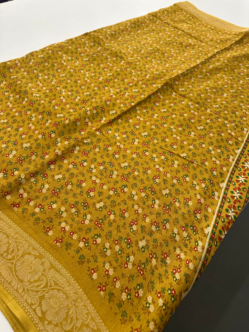Crepe Chiffon small flower prints -AU3