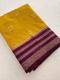 Semi Mysore Silk Checks Saree with Butta-AU16