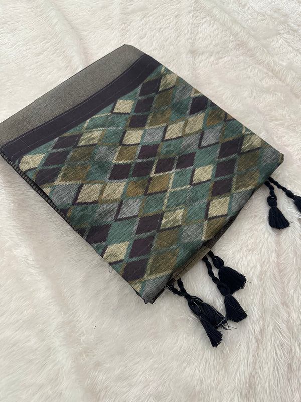 Printed Tussar Silk-M14