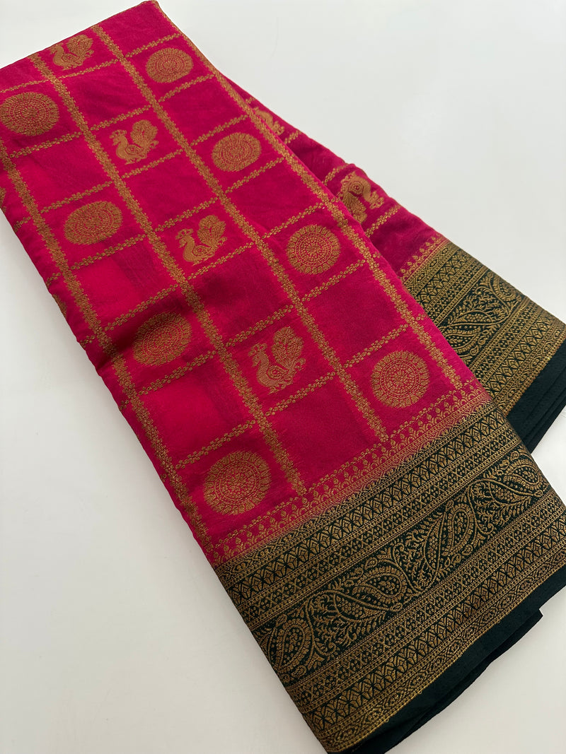 New collection in South Cotton Silk sarees for Varmahalaxmi with contrast matching blouse piece🌹-AU3