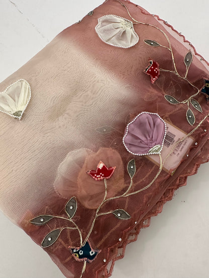 Faded Organza work Fancy appliqués -M24