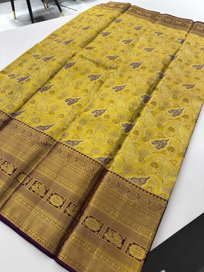 210- Pure Silk Wedding collection mustard