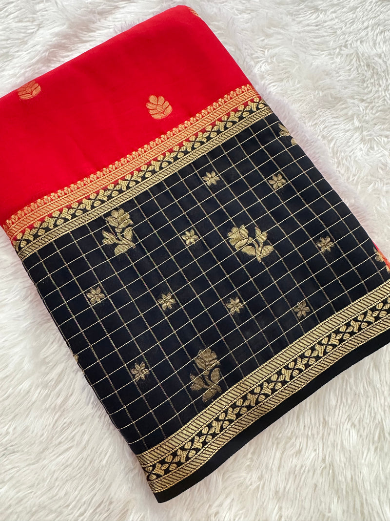 Crape Fancy Saree-JU3