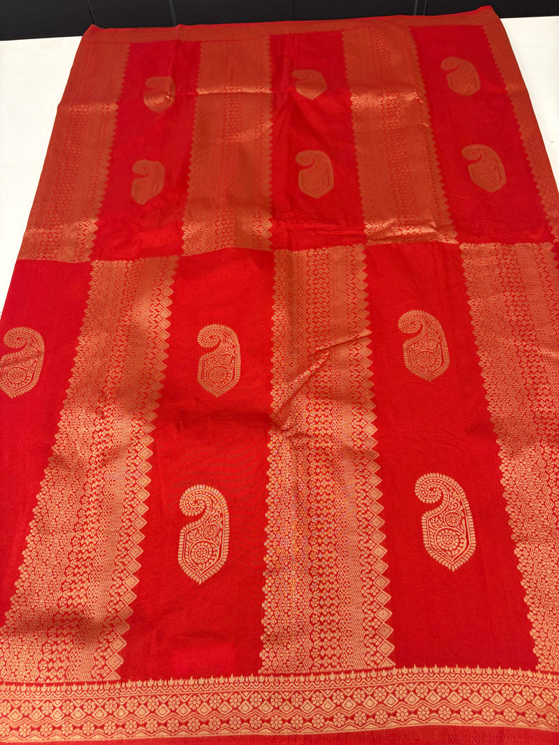 ORANGE TUSSAR DESIGNER SAREE-J25