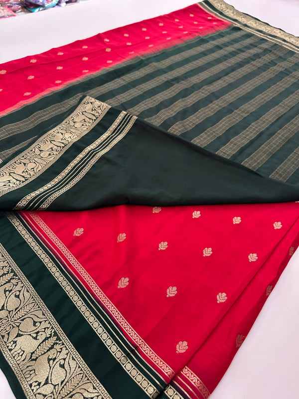 Semi Mysore Crape saree-AU13