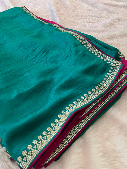 Tussar Fancy Stone Work